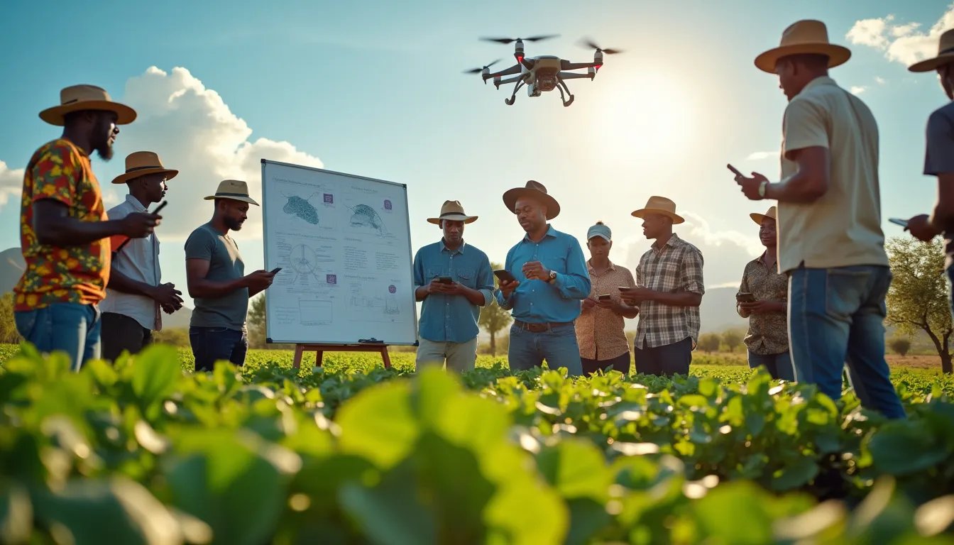 Farmers using drone technology