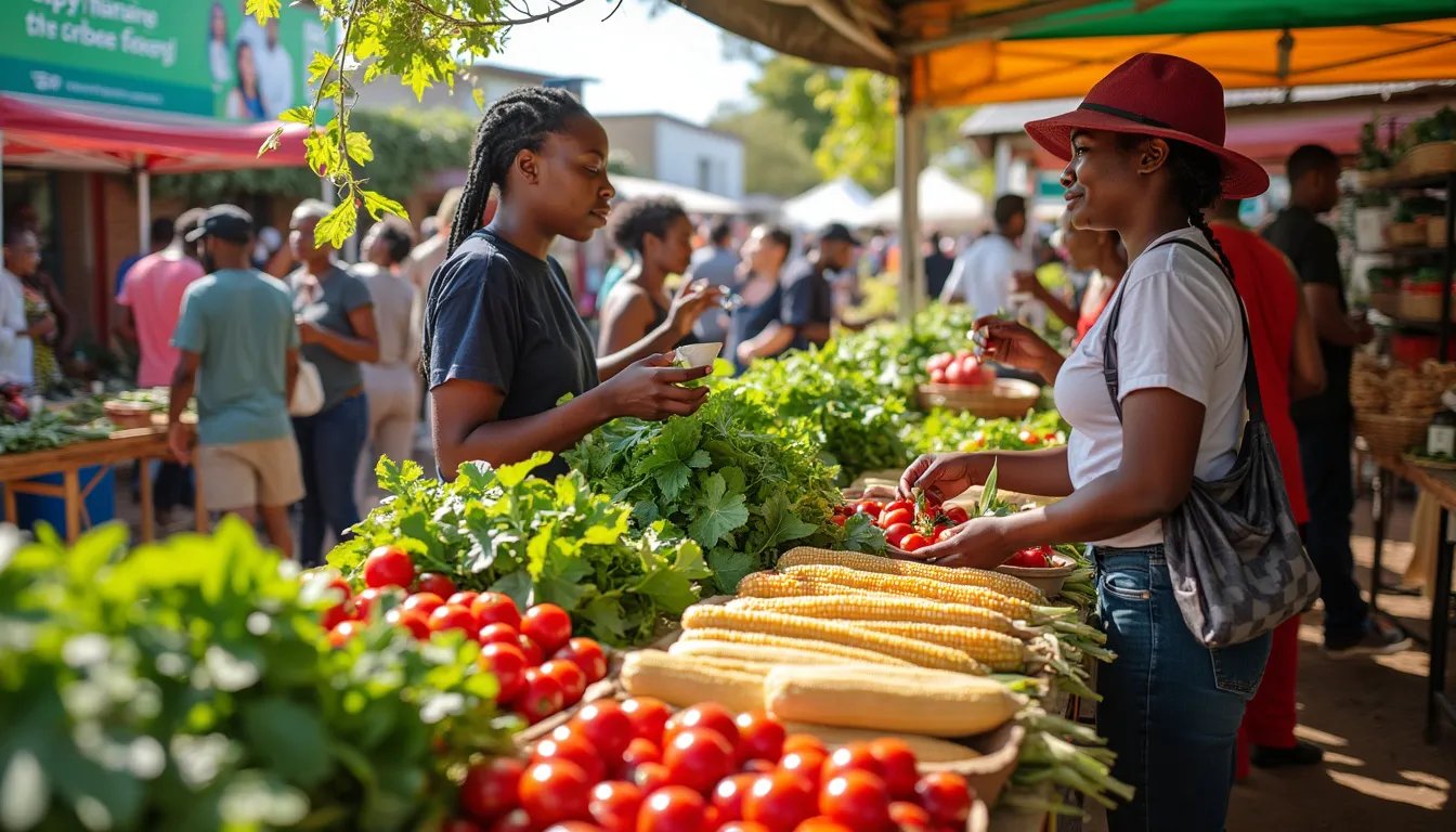 People at a farmers market
